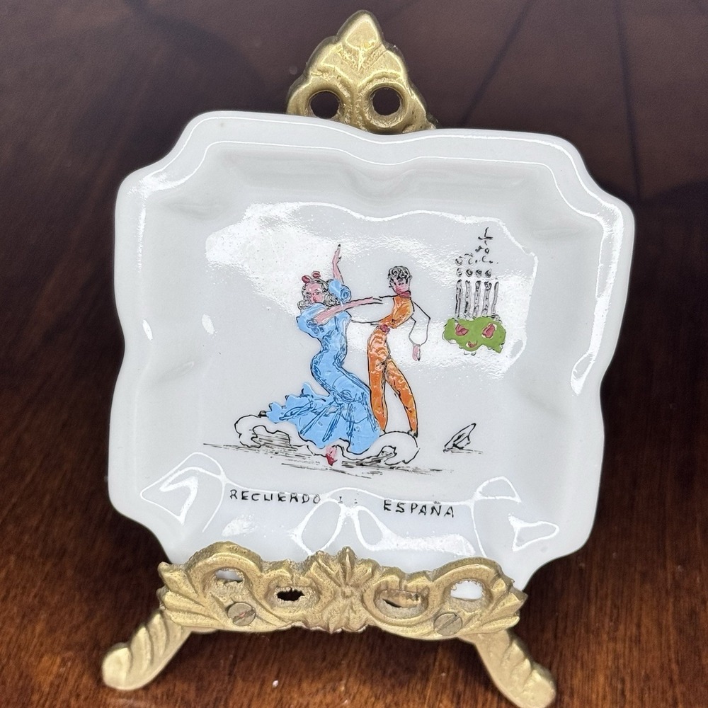Vintage Recuerdo De Palma De Mallorca Spain Souvenir Ashtray Trinket Dish